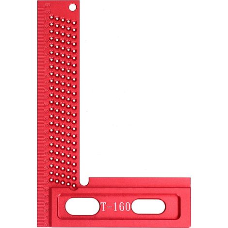 Righello di posizionamento ad angolo retto, righello quadrato a L, righello ad angolo retto di precisione, righello per intelaiatura, telaio a L trasparente per carpentieri per marcare fogli 3D (1/4)