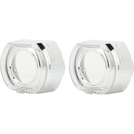 Paire de cache-phare LED lentille 12V 5W lumineux haute température résistant compatible projecteur bi-xénon 3 pouces blanc (1/5)
