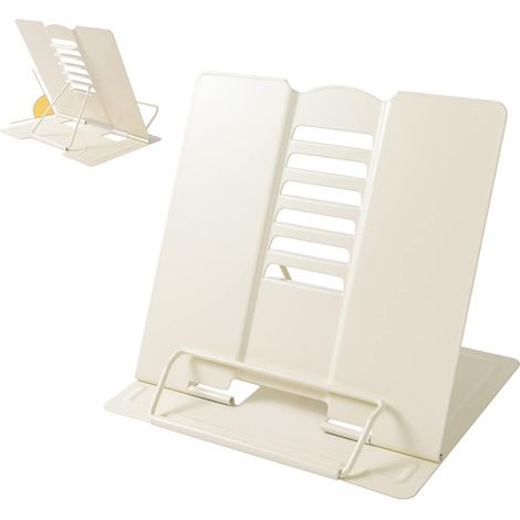 Libreria in metallo - Ripiano di lettura regolabile (tutto beige)
