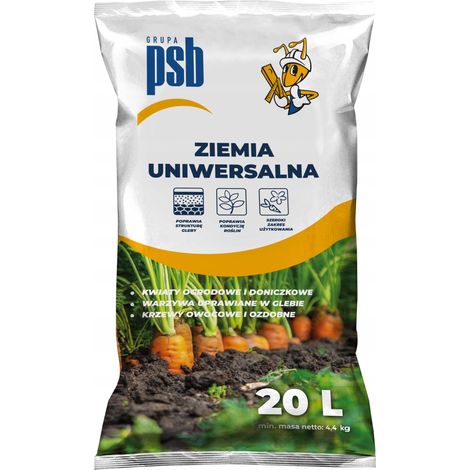 Sustrato universal para plantas que favorece el crecimiento, pH 5,5-6,5, 20 litros.