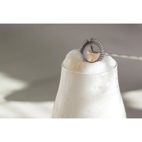 Mousseur à lait - - Modèle 1 - Portable - Alimentation 2 piles AA - Manche caoutchouc & inox (1/4)