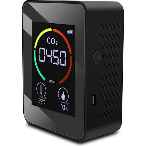 Détecteur De Dioxyde De Carbone - Moniteur Qualité De L'Air Portable 3-en-1 CO2 Température Humidité TVOC - Écran LCD - Pour Maison Bureau Voiture - 1 Pièce (1/4)