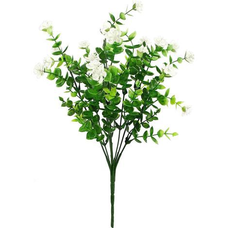Künstliche Blumen für die Hochzeit, Braut, 6 Stück, Dekoration, Blumenstrauß, Latex, echte Blumen, künstliche Blumen, Kunstblumen für den Innenbereich, Heimdekoration (weiß, Einheitsgröße) (1/5)