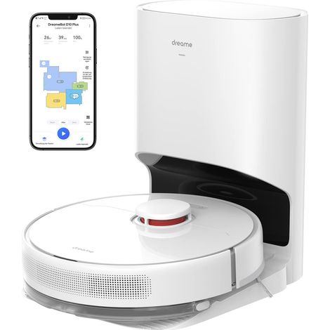 Dreame D10 Plus Staubsauger Roboter mit Absaugstation,Saugroboter mit Wischfunktion 4000Pa Weiß (1/10)