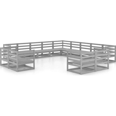 Maison Exclusive - 13-tlg. Garten-Lounge-Set Massivholz Kiefer (1/5)