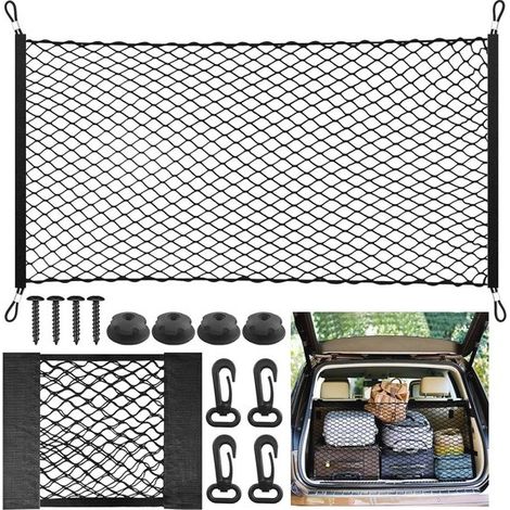 Juego de 2 redes portaequipajes para coche, 110x60cm, expandibles a 140x100cm con 4 ganchos (1/5)