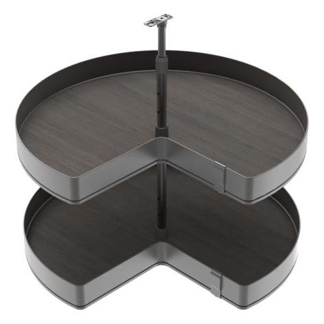 Emuca Jeux de plateaux tournants Harmony 3/4, Module largeur 800mm, Hauteur réglable, Acier et Bois, Gris anthracite - talla
