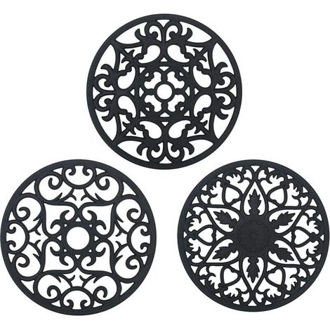Silikon-Untersetzer, 3er-Pack, rutschfest, hitzebeständig bis 250 °C, multifunktionale Löffelablage, Küchenuntersetzer, Tischsets für Küche und Esszimmer