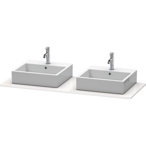 Console Duravit XSQUAREavec 2 découpes 16x1400x550mm blanc brillant lack