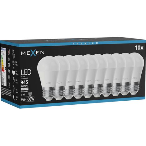 Mexen Nova 10x Ampoule LED E27, G45, 9W, Neutre - 4000K, 945 lm - L101-E27-0940-01x10 (1/3)