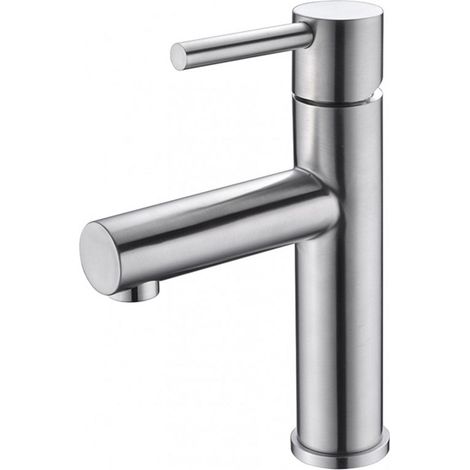 IMEX Grifo monomando para lavabo en acero inoxidable anticorrosión S316 con cartucho cerámico Ø25 mm y set de flexibles 3-8 – Modelo Moscú BDK034-1 (1/4)