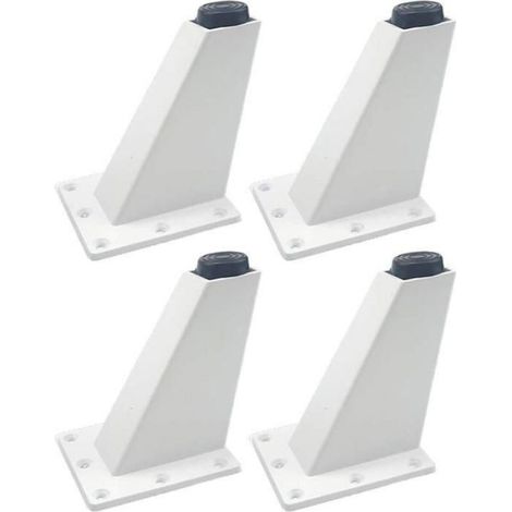 Lot de 4 Pieds de meuble, Aluminium, Incliné, Noir, 8 cm, Armoire, Canapé, Table (1/4)