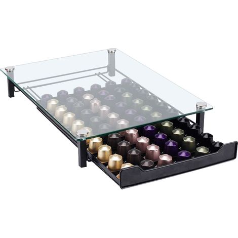 ® Tiroir de Rangement pour Dosette de Café,41 x 29 x 7 cm,transparent (1/5)