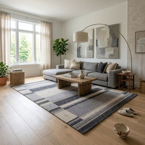 Tapis Gabbeh tissé Tapis Dubai - Tapis en laine - 300x200cm, Rectangular - 100% Laine vierge - Tissé main - Gris