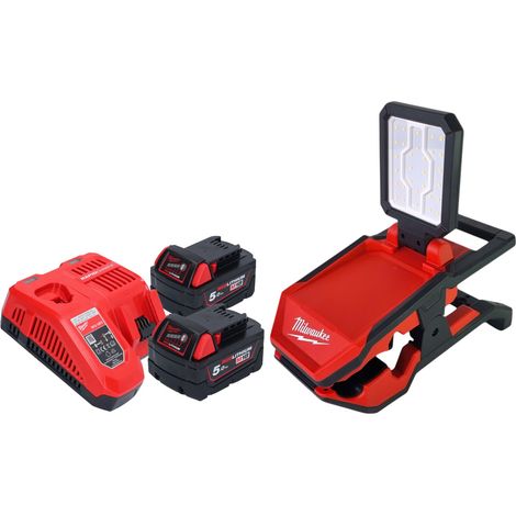 Milwaukee M18 PAL2-502 Lámpara de batería 18 V 2000 lm IP20 + 2x batería 5.0 Ah + cargador