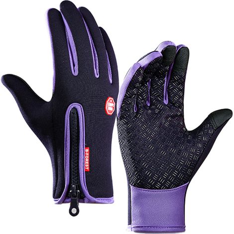 Gants Thermiques - Antivents Résistants à l Eau - Compatible Écran Tactile - Pour Randonnée Conduite Vélo Course - Taille Unique (1/5)
