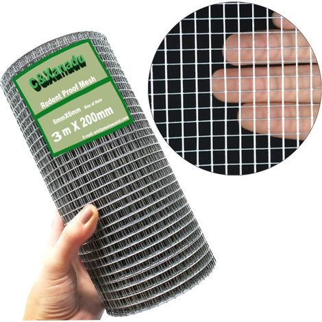 200mm x 3m Filet Anti-Souris Filet en Acier Rouleau, Filet métallique soudé galvanisé pour Bloquer et empêcher Les Souris d'entrer (1/5)