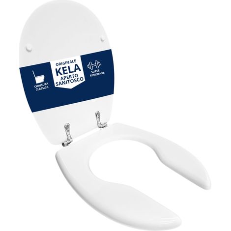 Copriwater Disabili Originale Kela Aperto Sanitosco legno rivestito in resina poliestere bianco (1/4)