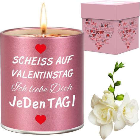 Bougie parfumée cadeau femme amour Saint-Valentin anniversaire Noël longue durée soja naturel (1/5)