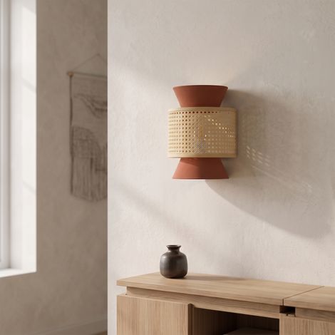 Aplique de Pared Terracota con Vienés Natural  Serie DIARA (1/5)