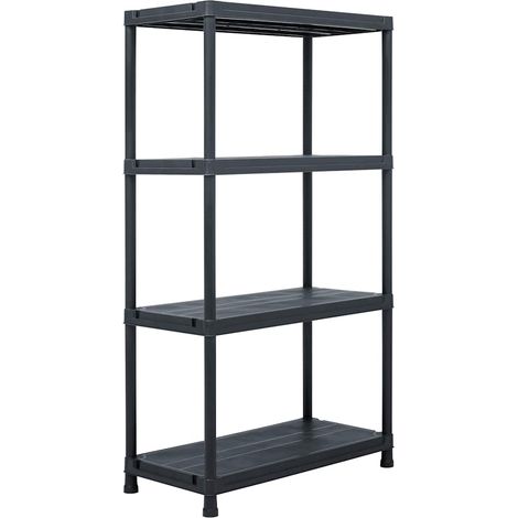 vidaXL Estantería de plástico 100 kg 60x30x138 cm negro (1/5)