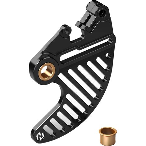 Protector de disco de freno, protección delantera y trasera, construcción de aluminio ligero, parte trasera negra. (1/2)
