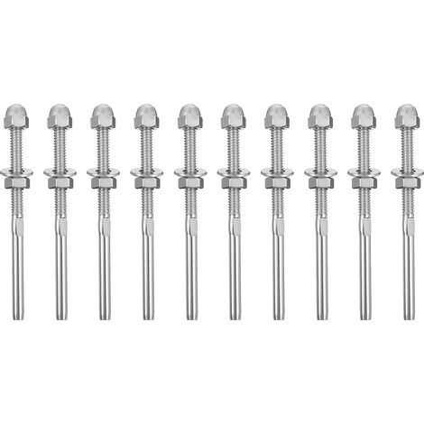 Kit de Tendeurs à Sertir en Acier Inoxydable 10pcs, Système de Garde-corps à Câbles Stable Réglages Filetés, pour Projet DIY Extérieur (1/5)