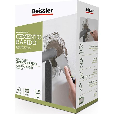 Ciment - CEMENTO RAPIDO - Couleur Gris - 1,5 kg - Poudre pour Intérieur