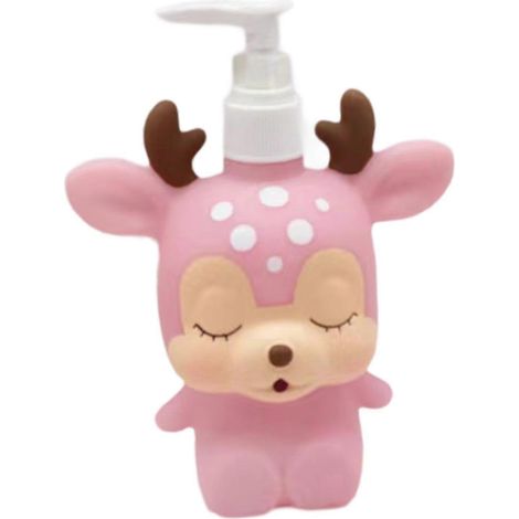Filiyano-【BQ】Distributeur de savon liquide à pompe, distributeur de savon amusant pour adultes et étudiants, motif cerf rose (1/2)