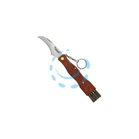 COLTELLO DA FUNGHI MANICO IN LEGNO CON SPAZZOLINO CM.19 - cm.19 art.340
