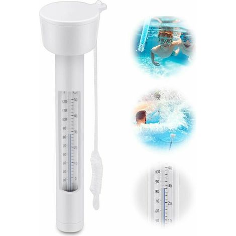 Hermomètre Flottant de Piscine, avec Une Corde, Résistant aux Chocs pour Tous Les & piscines, Spas, Hot Tubs, Aquariums & Les Étangs du Poisson (1/5)