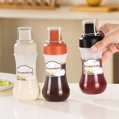 Disponible en 6 couleurs : voir photo. Matière : Flacon souple en plastique, contenant à condiments rechargeable, idéal pour les salades.