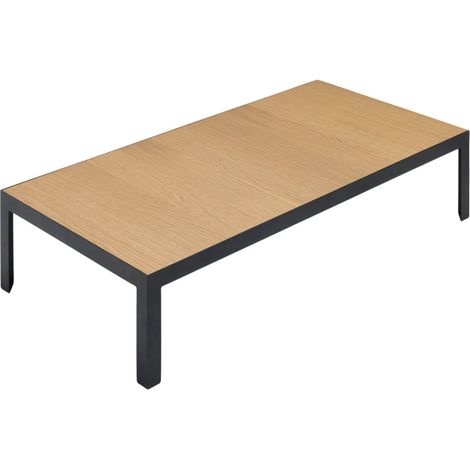 Table basse en Plateau en bois et piètement métal noir ORELIA (1/4)