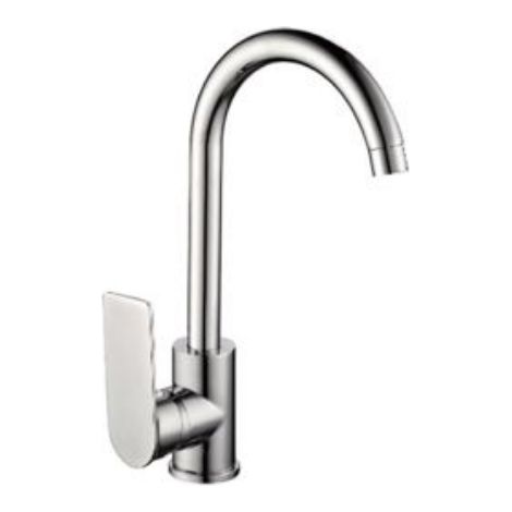 Robinet mitigeur d'évier de cuisine, argenté, robinet d'eau froide simple, trou unique (1/2)