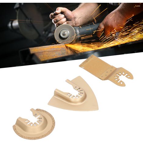 Ensemble de 3 pièces comprenant une lame de scie diamantée multi-usages, des accessoires pour scie oscillante électrique et des outils de meulage. (1/5)