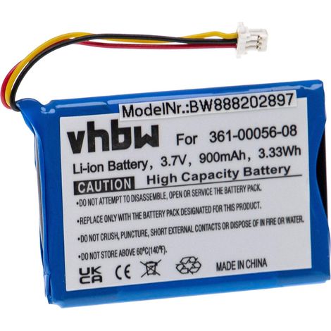 vhbw Akku kompatibel mit Garmin Nüvi 68LMT GPS Navigation Navi (900mAh, 3,7V, Li-Ion)