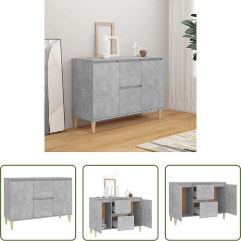Rangement chambre - Buffet gris béton 101x35x70 cm bois d'ingénierie (1/5)