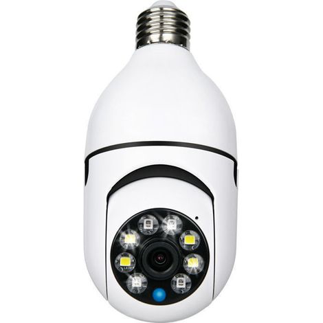Cámara de vigilancia IP Wi-Fi con visión nocturna, integrada en una bombilla (ref. E27), para uso doméstico y exterior. Resolución 2K/720p. (1/5)