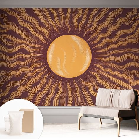Carta Da Parati Non Tessuto - Decorazione Da Muro - Traspirante - Con Motivo - Per Camera Da Letto Cucina raggi solari 312x219 cm (1/5)