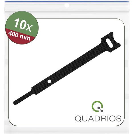Quadrios 25CA566 Fascette a strappo per raggruppare Lato morbido e lato rigido (L x L) 400 mm x 12 mm Nero 10 pz.