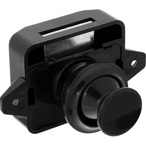 Verrou à poussoir, taille 26 mm, construction en plastique durable, noir (1/2)