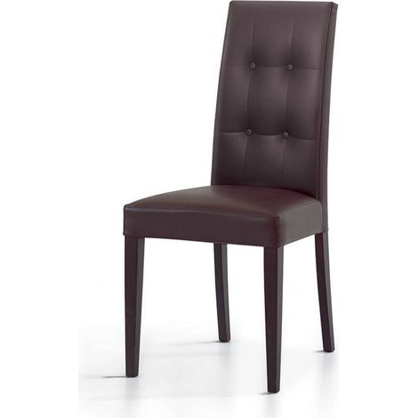 Sedia Moderna Imbottita in Ecopelle Effetto Capitonné Colori sedie Tempesta: Marrone
