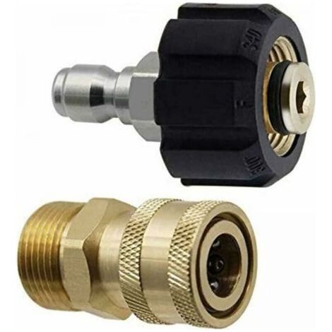 Lntyq M22-14 Ensemble d'adaptateurs pour nettoyeur haute pression, adaptateurs pivotants 3/8 à connexion rapide, pistolet à eau haute pression mâle, kit de raccord de tuyau d'arrosage (1/5)