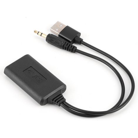 Câble audio AUX pour voiture 3,5 mm / 0,14 pouce, adaptateur récepteur Bluetooth sans fil, accessoires audio stéréo HiFi pour voiture (1/5)