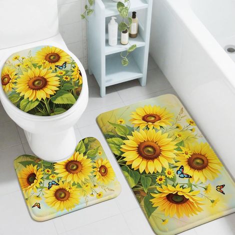 Ensemble Tapis de Bain 3 Pièces, Tournesol (1/5)