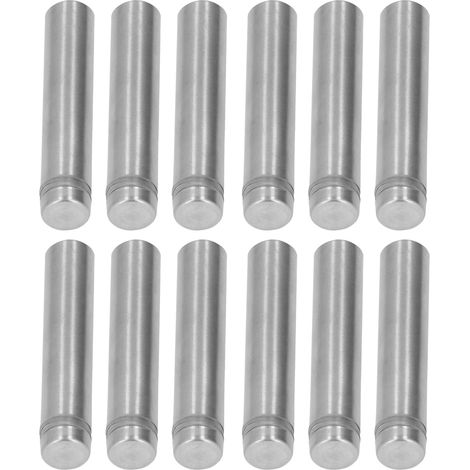 12 Stück Edelstahl-Abstandsschrauben 12x60MM Schilderhalter-Befestigungsschrauben mit Wandankern (1/5)