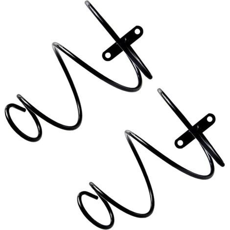 Lot de 4 porte-bouteilles de vin muraux en métal en spirale pour présentoir à vin, noir (1/5)