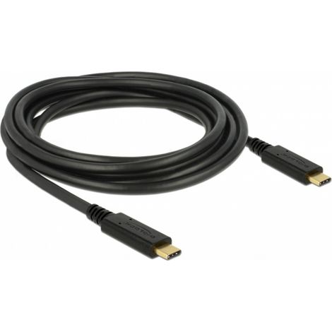 Delock USB-C® Kabel  USB 2.0 USB-C® Stecker, USB-C® Stecker 3.00 m Schwarz  83325 (1/2)