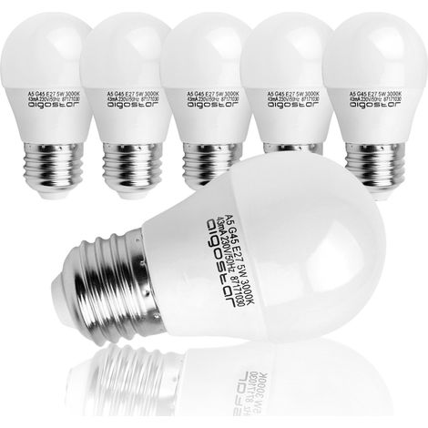 Aigostar - Mod. 176242 – Lampadina a LED G45, da 5 W, Luce Calda e Attacco Grande (1/5)
