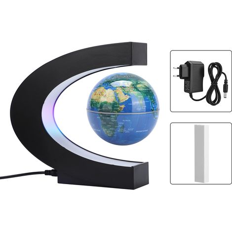 Globe Magnétique Lévitation 3D avec LED Bleue - Décoration Bureau Maison - 100-240V - Carte du Monde Flottante - EU (1/5)